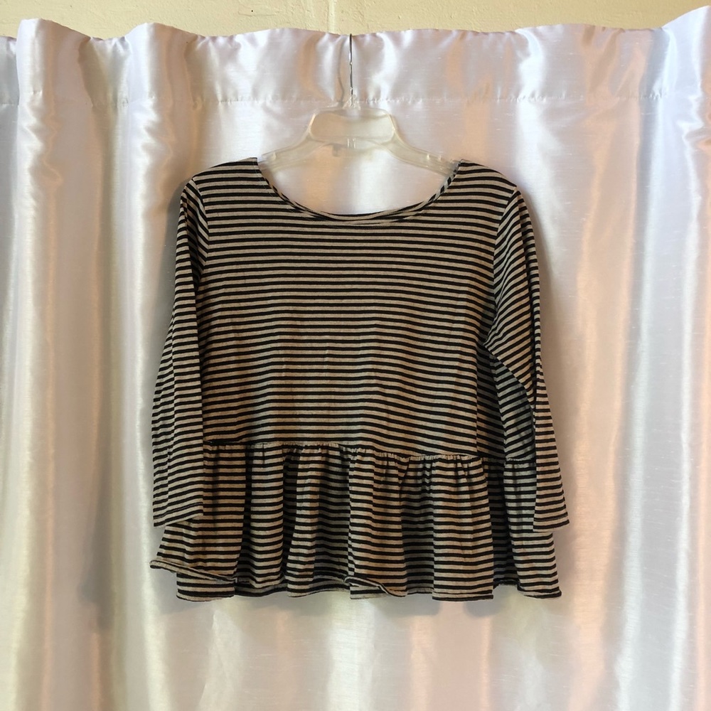 striped peplum top